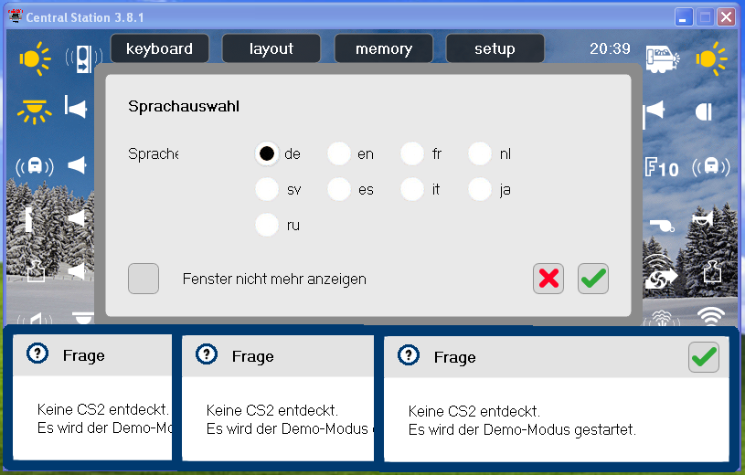CS2 on PC language selection screen