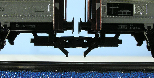 Two Märklin Freight Cars with Roco Universal Couplers